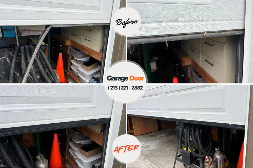 Before and after: garage door repair Union, NJ